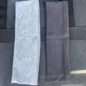 Two Cotton Headbands! Black and Light Gray, NWOT - never worn!